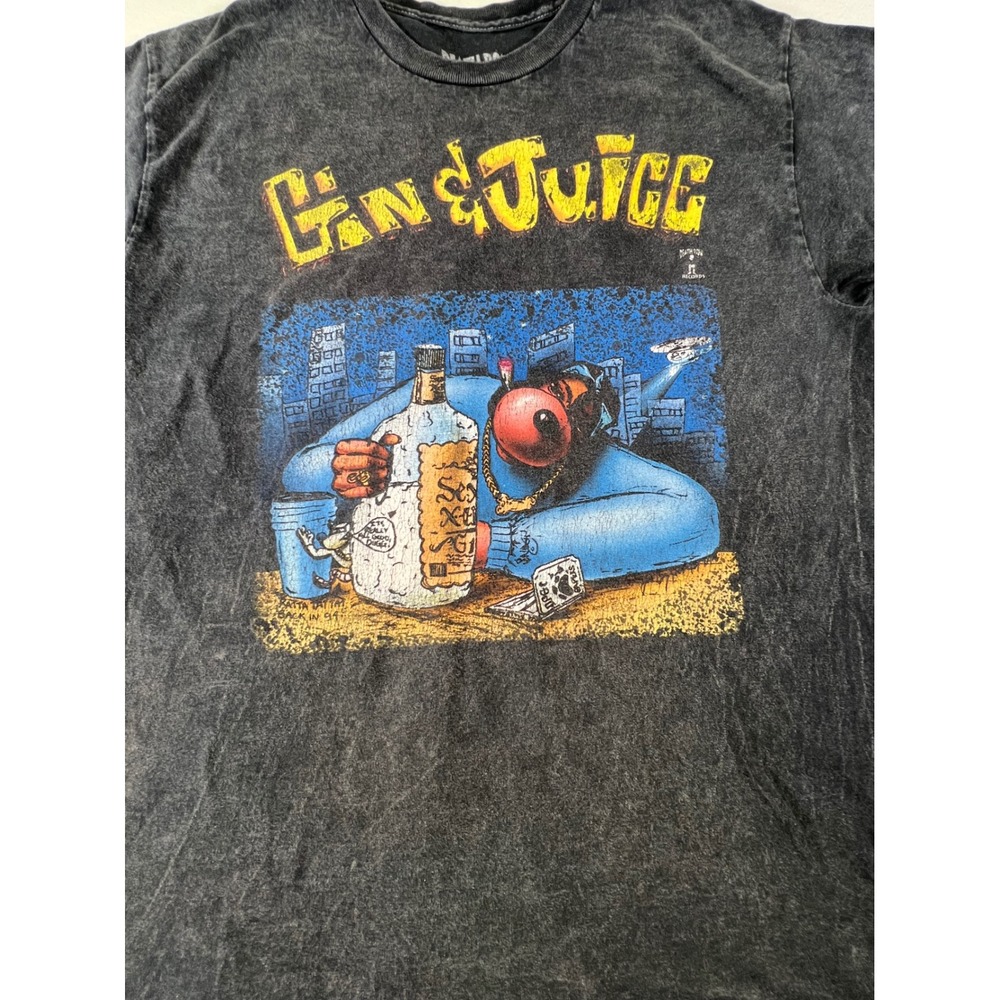 Death Row Records Snoop Dogg Gin and Juice Acid Wash Graphic T-Shirt Mens M/L